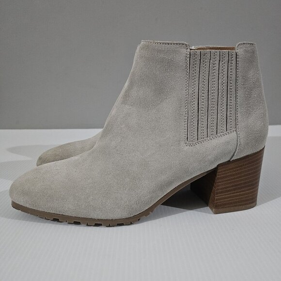 Aquatalia Charlotte Ankle Boot Womens 8.5 Grey Suede Waterproof Chelsea Heel NEW - Picture 14 of 14